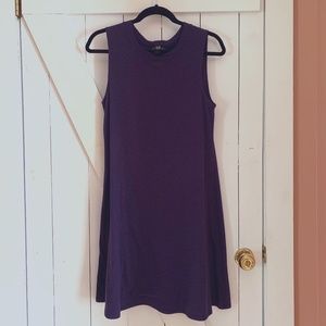 Indigo Retro Mini Dress Sleeveless Knit High Neck Sweater Dress Light & Flowy